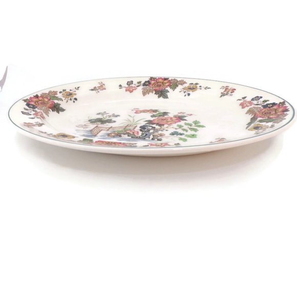 Wedgwood Eastern Flowers Serving Platter 13" Green Trim  3149 - Picture 2 of 7